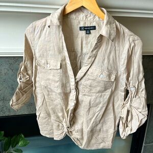 INC 100% linen shirt worn once and washed, hung to dry and then folded